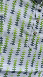 Boys Flat Green Kurta Set - Sequence Embroidery